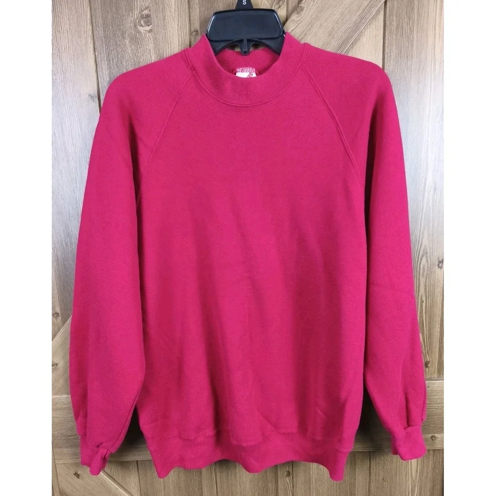 Vintage Jerzees Crewneck Sweatshirt Large Red Made In USA 90s